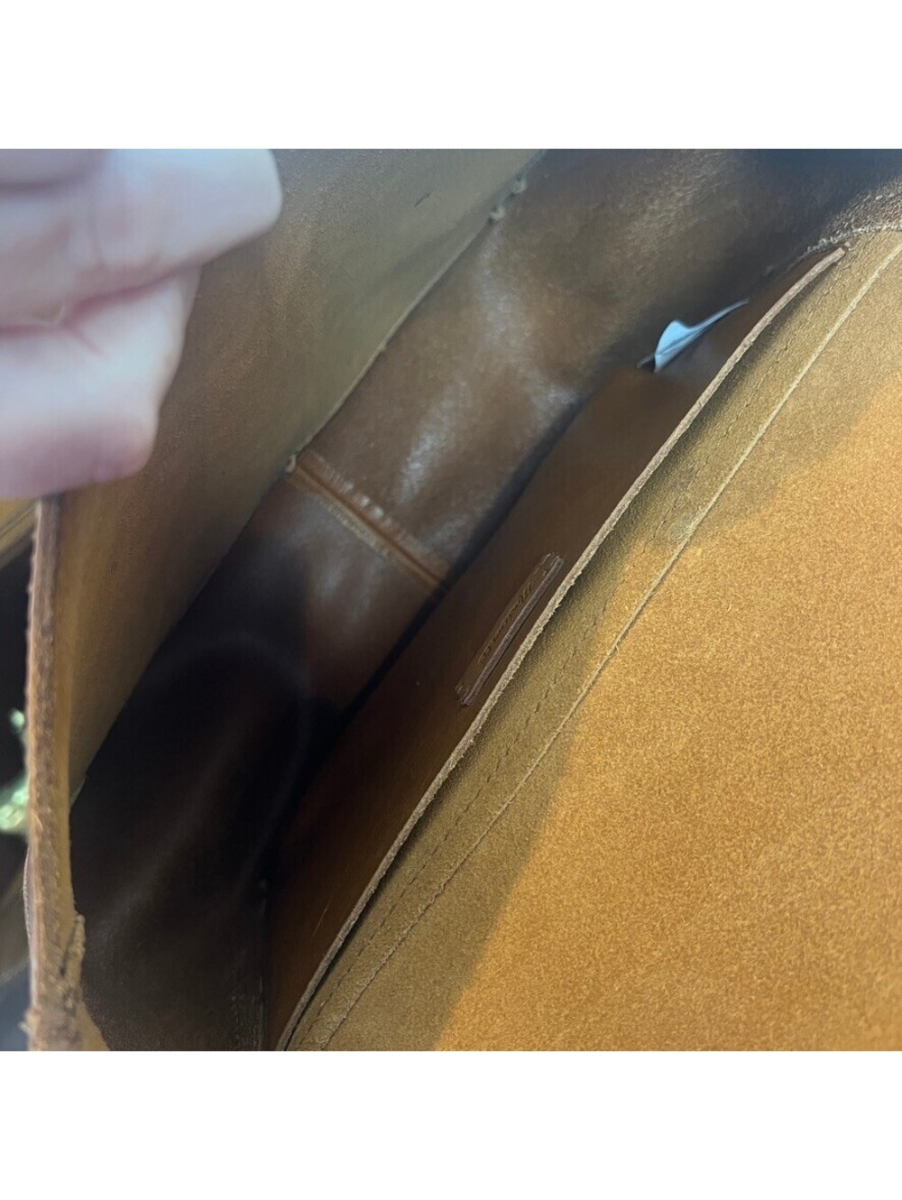 Madewell Vintage Brown Leather Crossbody Bag Brass Clasp Shoulder Purse - Picture 8 of 12